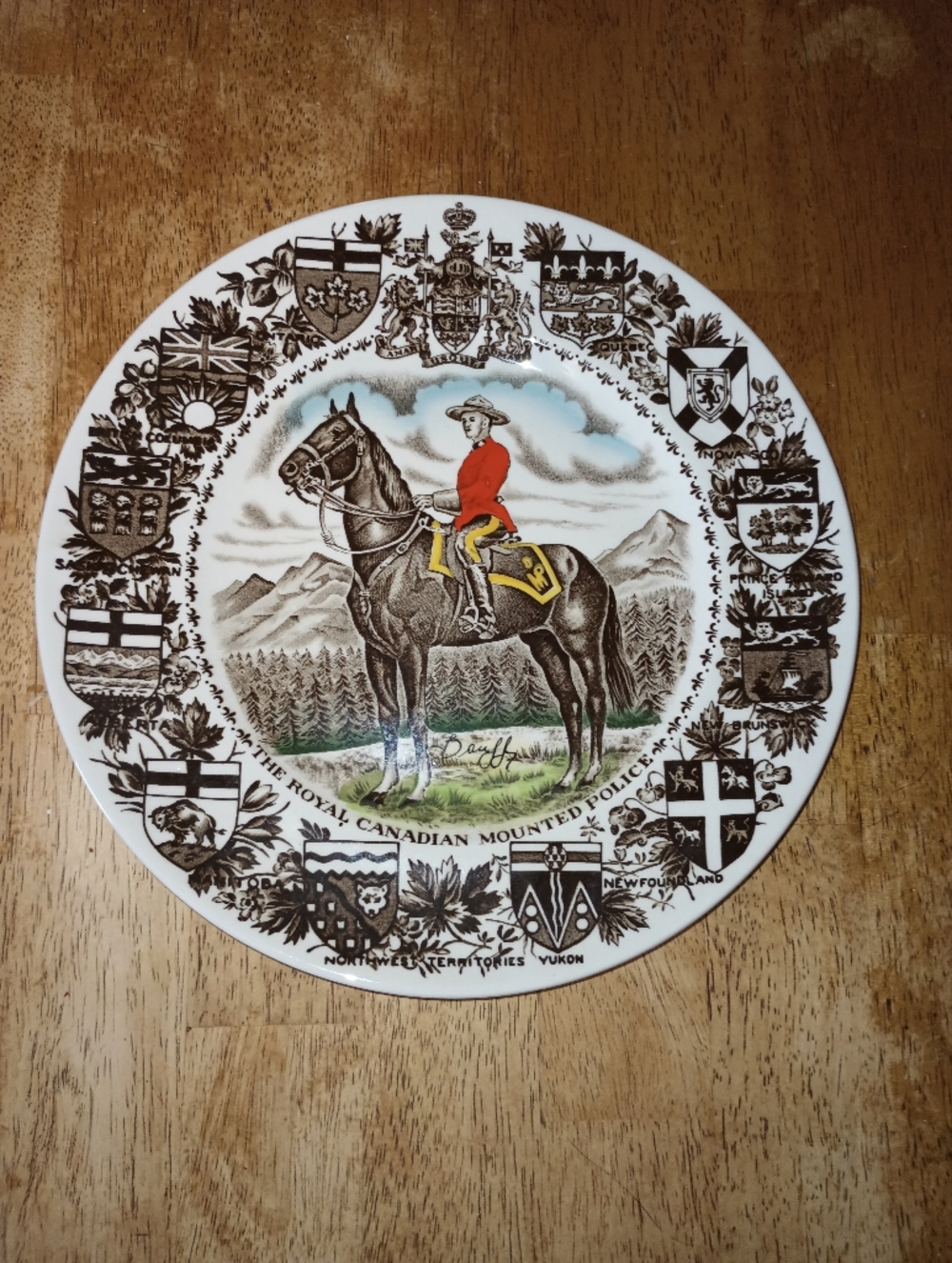 Vintage Royal Canadian Mounted Police Commemorative Plate. Woods & Sons. England
